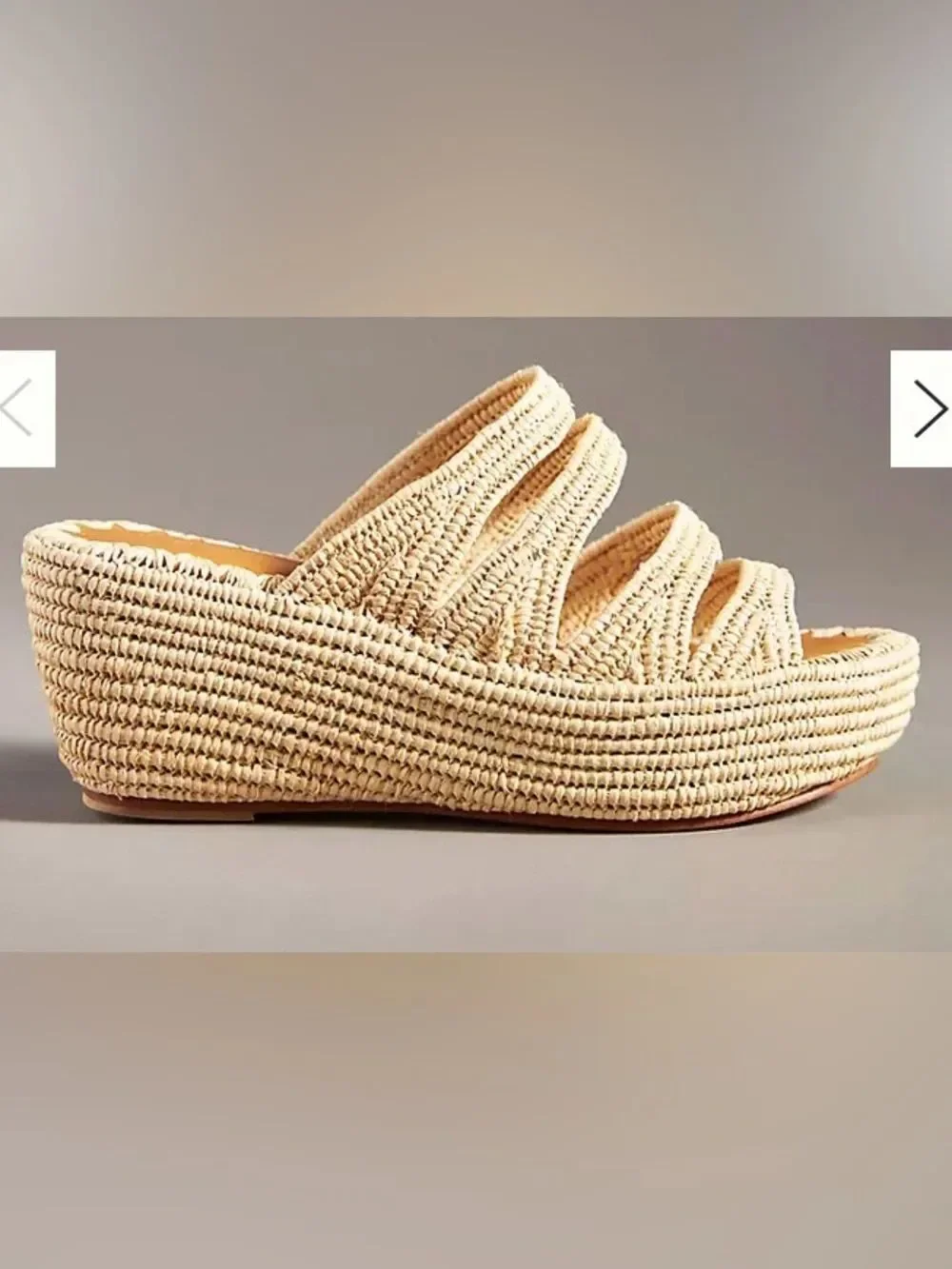 New Carrie Forbes Woven Raffia Platform Sandal in Natural - Women’s 41